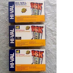 3 Packs of Hi-Val 56K Internal PCI Data/Fax Modem (Model H56IP-00R)